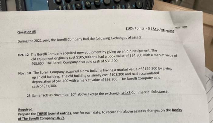  BIO (10% Points - 31/2 points each) Questions During the 2021