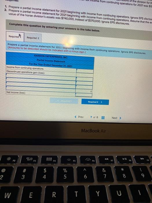 one manufactures machinery and the other breeds and sells horses. Both divisions