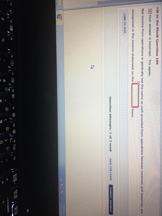  Fill In the Blank Question 189 * Your answer is incorrect.