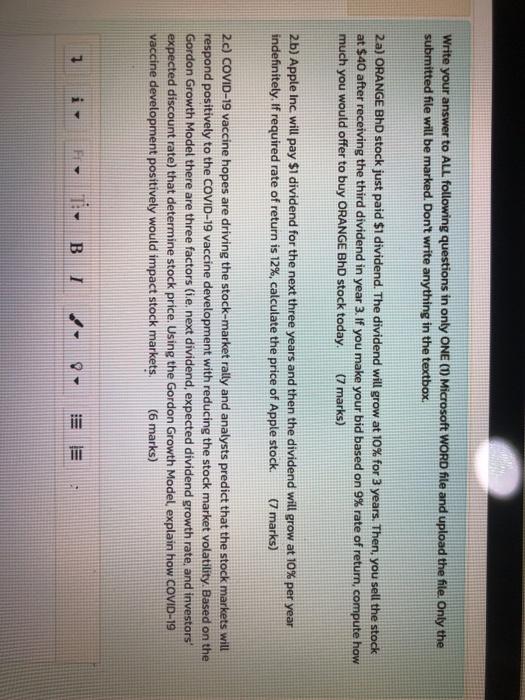  Write your answer to ALL following questions in only ONE (1)