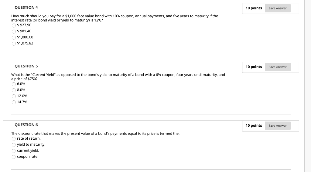  QUESTION 4 10 points Save Answer How much should you pay