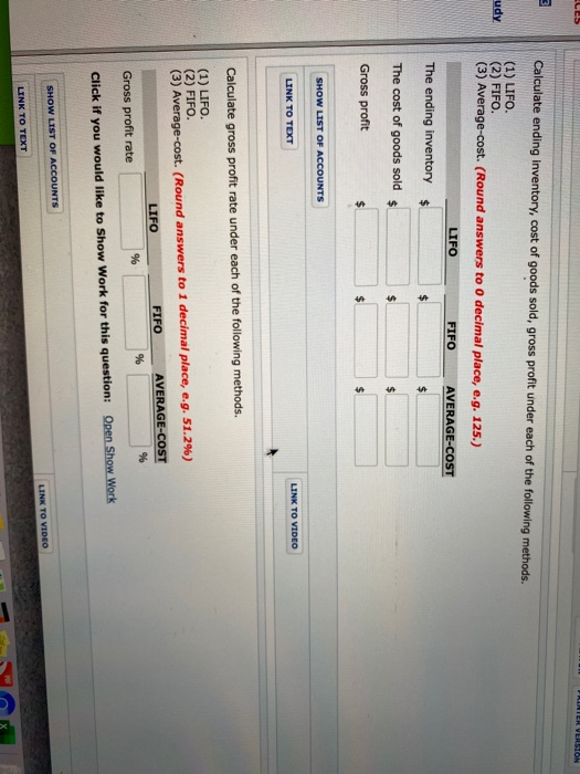 VERSION BAC Problem 6-05A a1-a3 You have the following information for Wildhorse