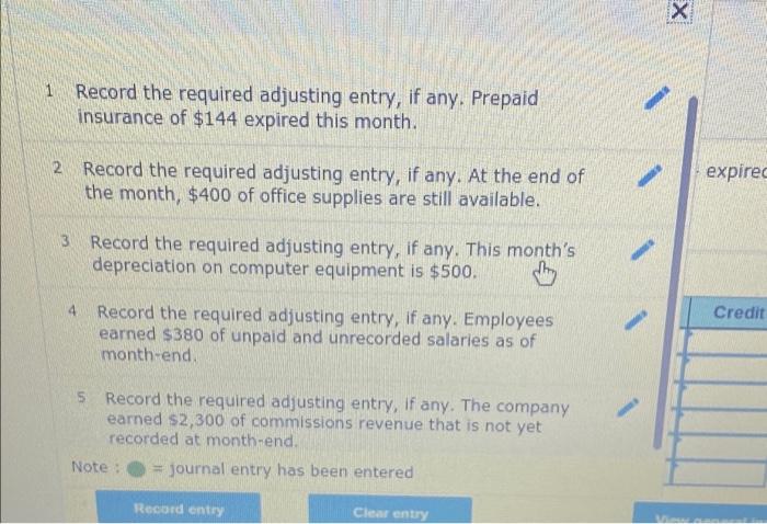 April 4 The company purchased $1.400 of office supplies for cash April