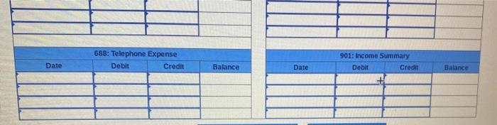 follows: 101 cash 407 Couns Revenge 100 Accounts Receivable 612 Depreciation Expense-Oputer