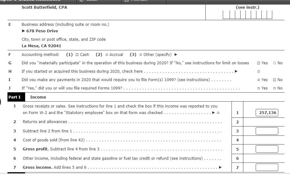 is 541211. Scott's CPA practice is located at 678 Third Street, Riverside,