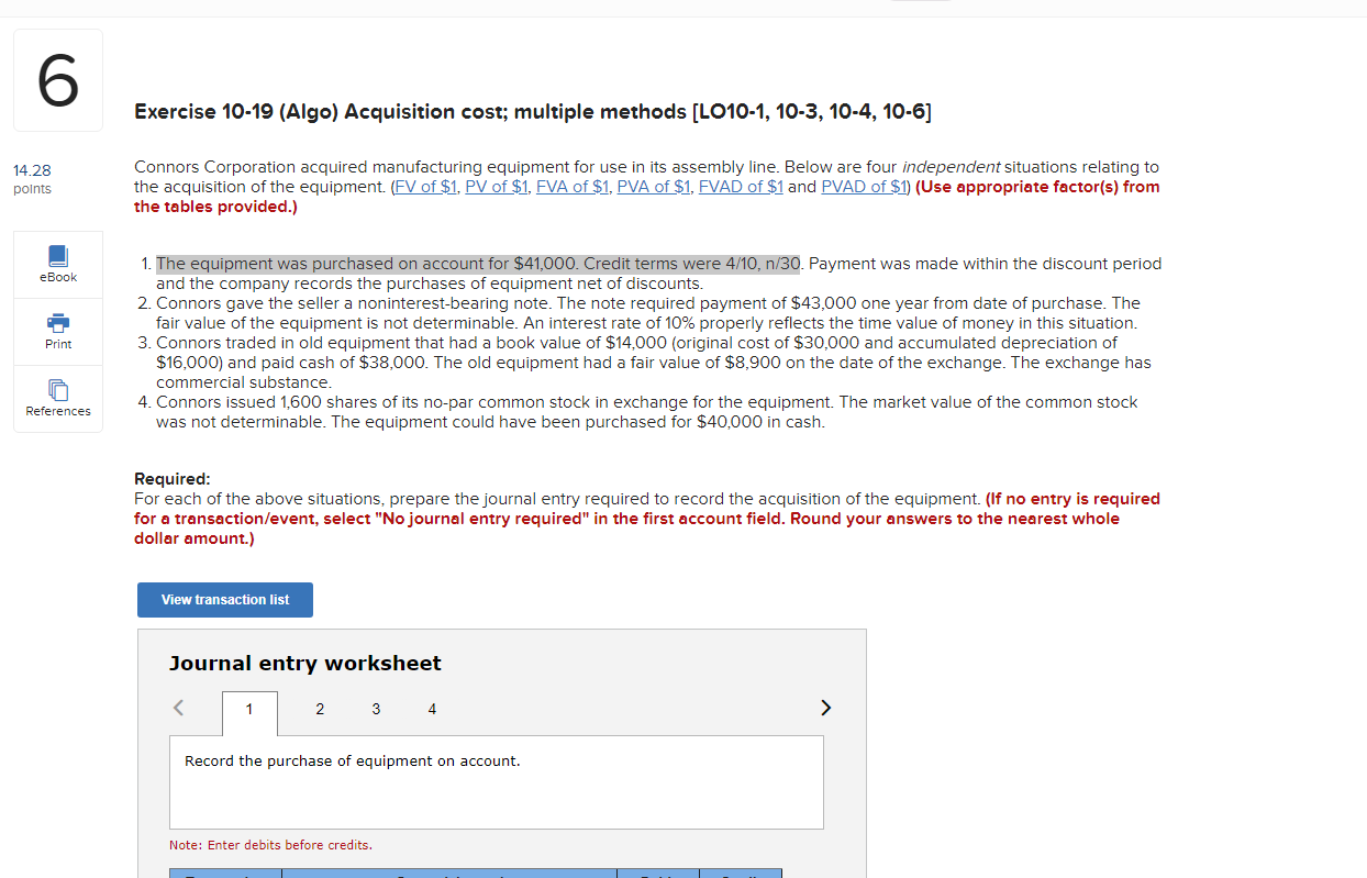 6 Exercise 10-19 (Algo) Acquisition cost; multiple methods [LO10-1, 10-3, 10-4,