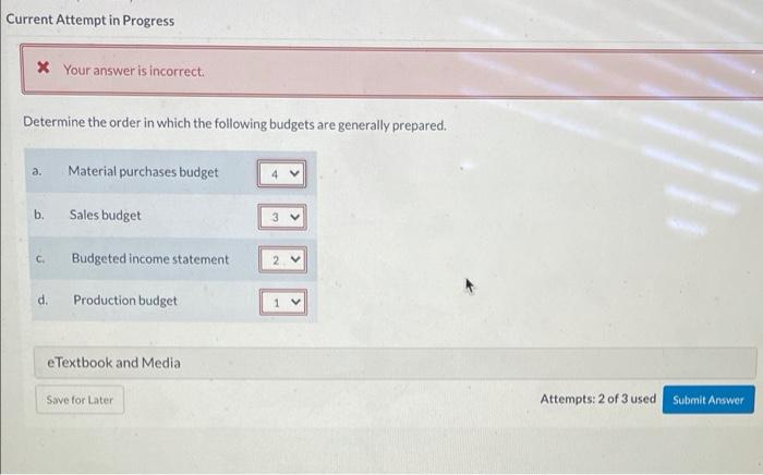  Current Attempt in Progress * Your answer is incorrect. Determine the