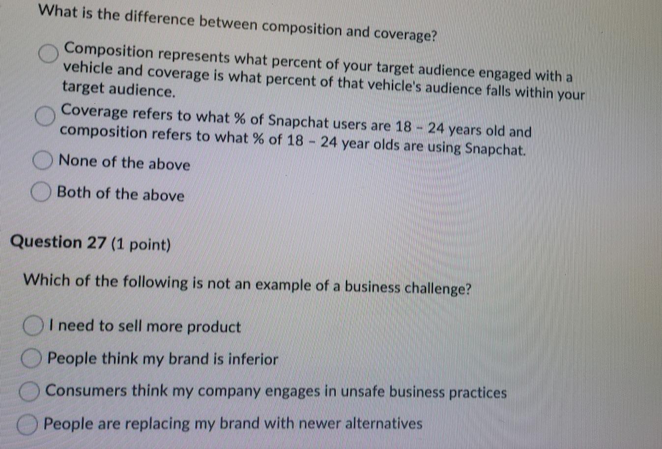 What is the difference between composition and coverage? Composition represents what