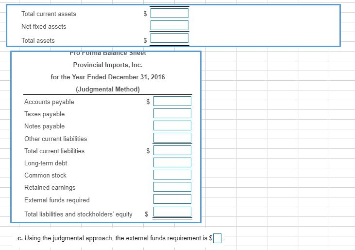 (income statement and balance sheet E) and financial projections for use in