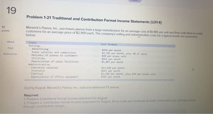 I don't understand why ky contribution margin is wrong 19 Problem