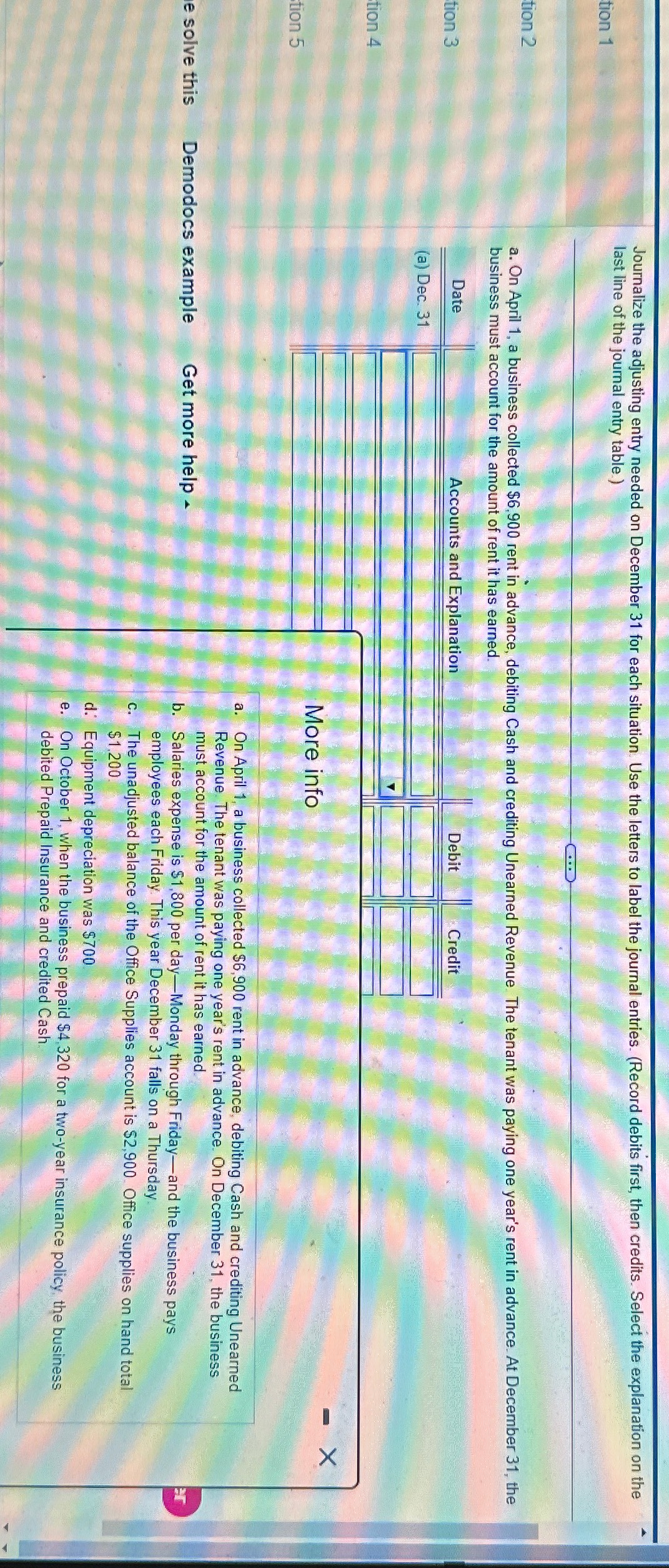  Journalize the adjusting entry needed on December 31 for each situation.