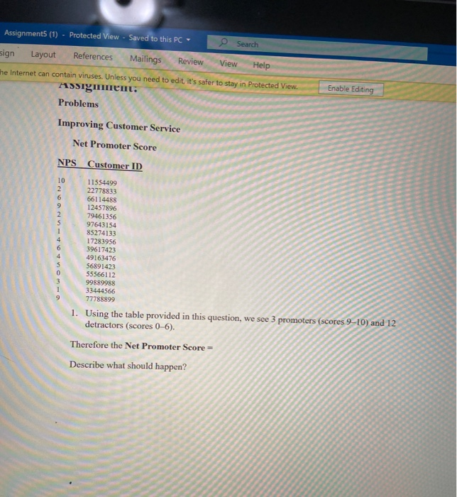  Assignments (1) - Protected View - Saved to this PC- Search