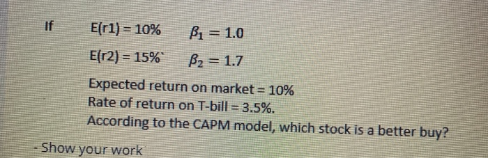  If Eri) = 10% B1 = 1.0 Er2) = 15% B2