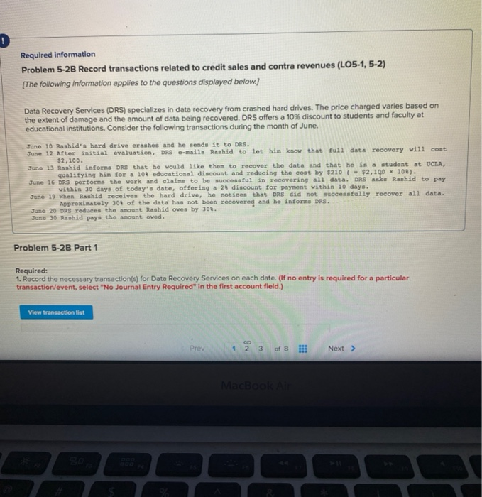 5 6 > Rashid's hard drive crashes and he sends it to