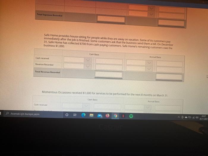 versus Accrual basis Glossary Activity 1.a - Identifying Differences between Cash and