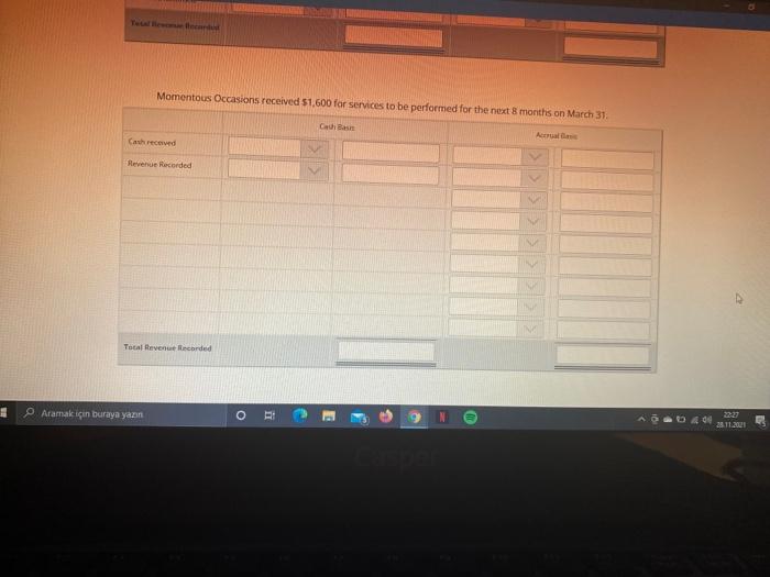 Accrual Basis Read each scenario and fill in the Cash basis/Accrual basis