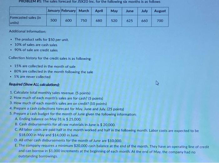practice exam problems related to the Master Budget. PROBLEM 81: The sales