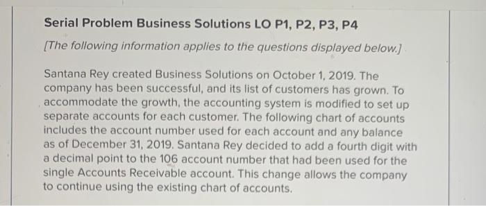  Serial Problem Business Solutions LO P1, P2, P3, P4 [The following