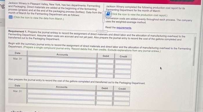 in March Ending Work-in-Process Inventory (80% of the way through the fermenting