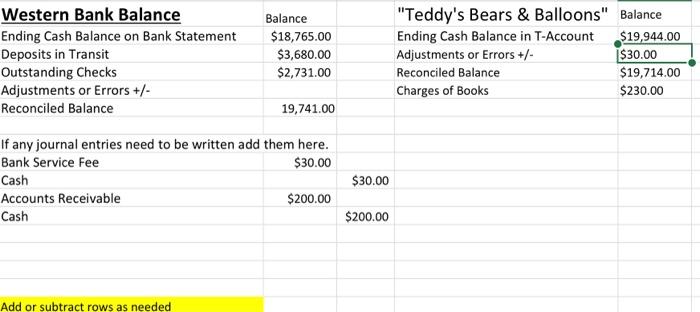 Step 2: Use the Excel spreadsheet to answer the questions in Blackboard.