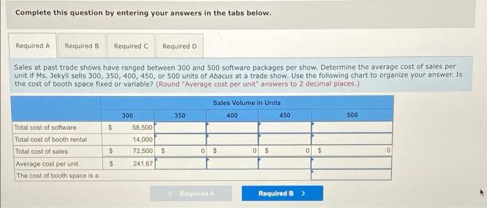 operates a sales booth in computer software trade shows, selling an accounting