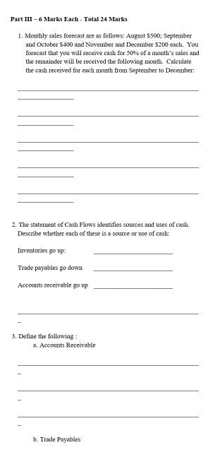  explain plz Part III - 6 Marks Each - Total 24