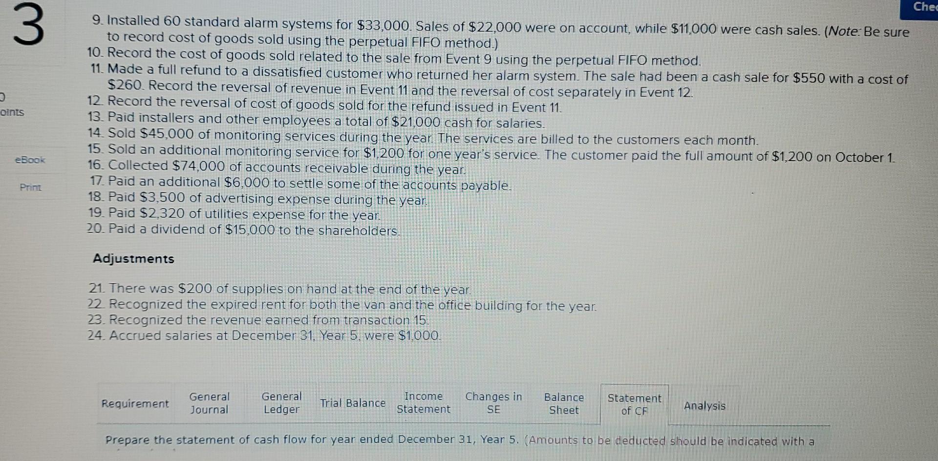balances of Pacilio Security Services, Inc. as of January 1, Year 5,