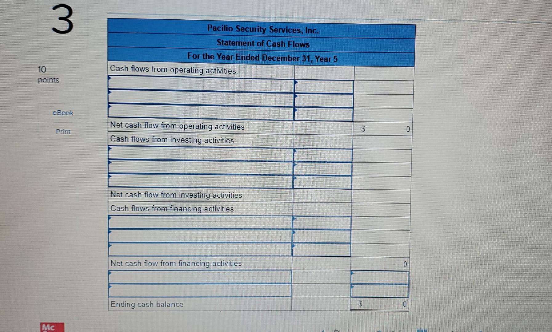 are shown here points eBook Print Cash Accounts receivable Supplies Prepaid rent