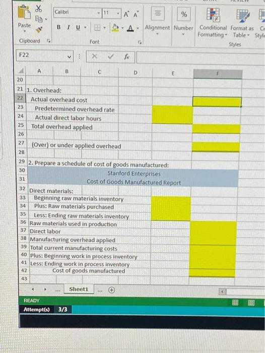 to compute it 1. Calculate and dispose of overapplied or underapplied manufacturing