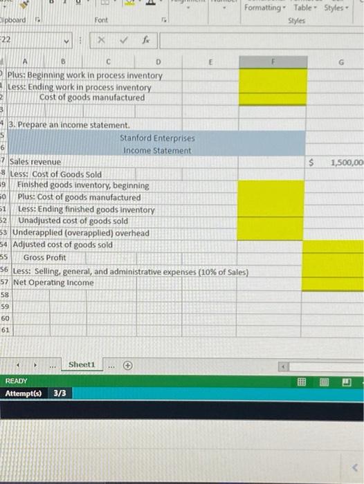 overhead. 2 Calculate the cost of goods manufactured and cost of goods