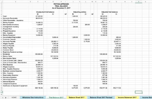 instructions are in the pictures as well. I did the unadjusted entries