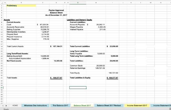 on the trial balance 2017 sheet but i dont know if that