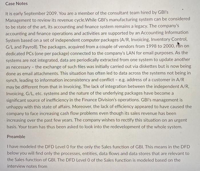  thanks for the help Case Notes It is early September 2009.