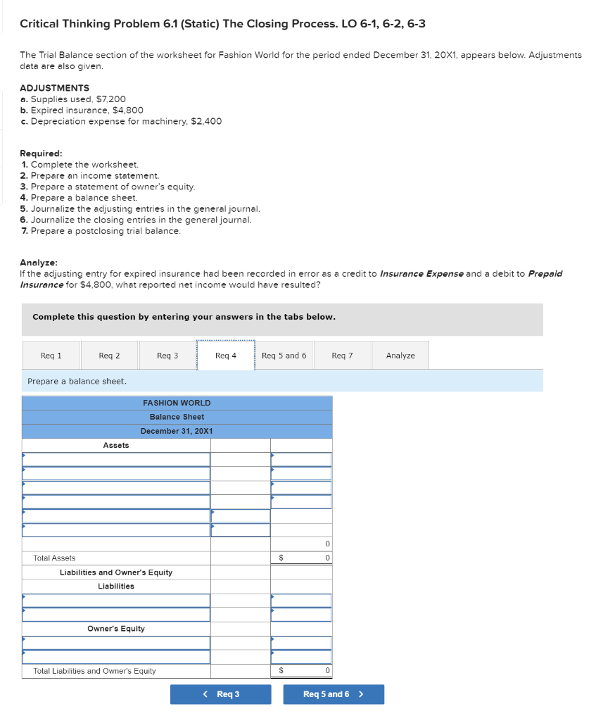 ended December 31, 20x1, appears below. Adjustments data are also given ADJUSTMENTS