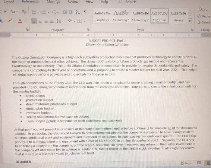  Layout References Mailings Review View Help Search I X Aa Po