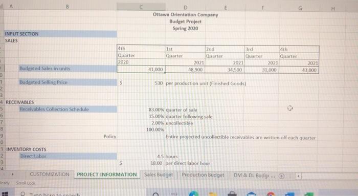 1 7 BUDGET PROJECT- Part 1 Ottawa Orientation Company The Ottawa Orientation