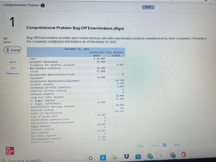  Comprehensive Problem 1 Comprehensive Problem Bug-Off Exterminators (Algo) 60 points 8