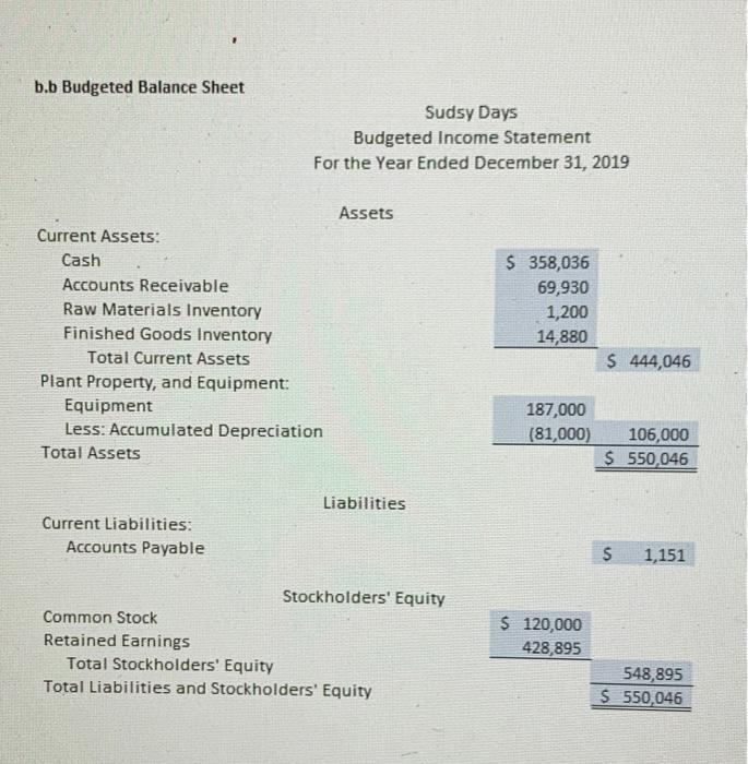 the Year Ended December 31, 2019 01 03 04 Total Budgeted soap