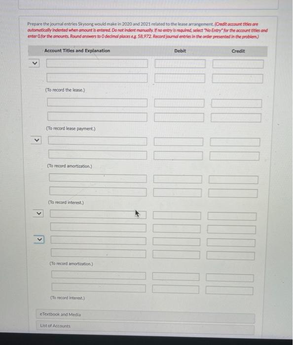 on January 1, 2020. The following information relates to the lease agreement.