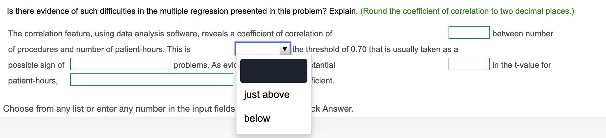 results: (Click the icon to view the regression results.) 11 (Click the