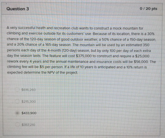 it is not 433,900. must be done in Excel, please show