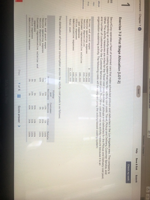  Homework Chapter omework - Chapter 7 Help Save & Exit Submit