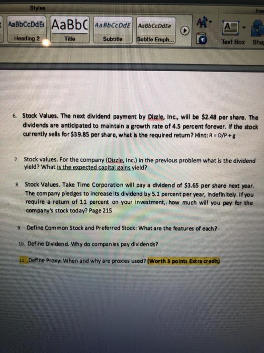 If you can't answer all 6 questions.... Please answer questions 6-8. But
