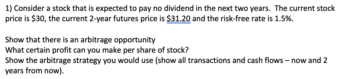 **Please try and solve using Excel** 1) Consider a stock that