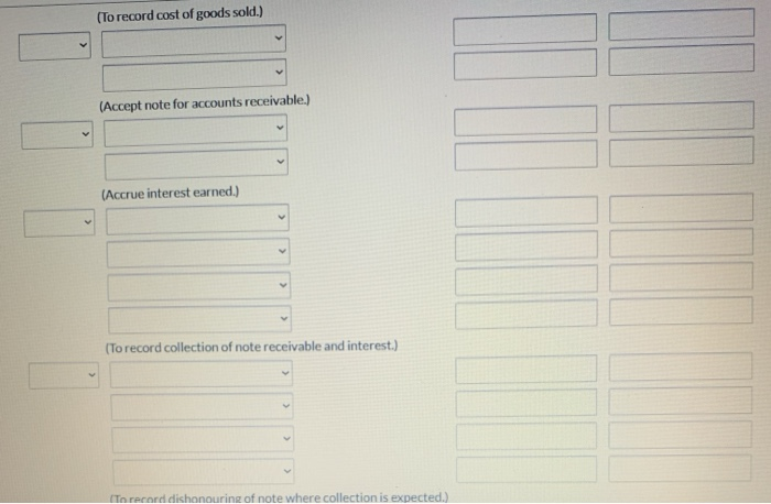 on a one-year, 9% note Sold goods to H. Giorgi on account
