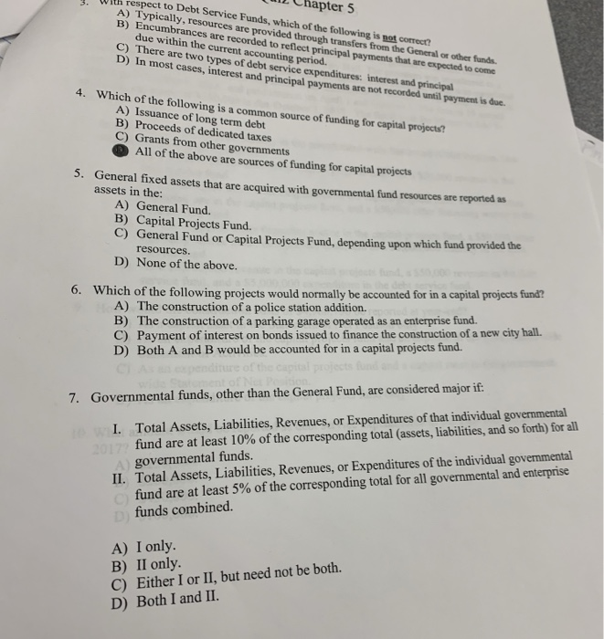  W e LUL Chapter 5 respect to Debt Service Funds, which