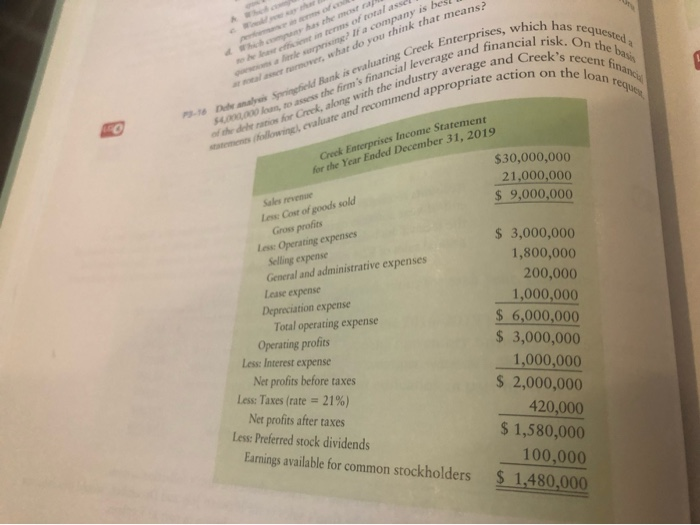 2019 income statement presented in Problem 3-16, develop the 2019 common-size income
