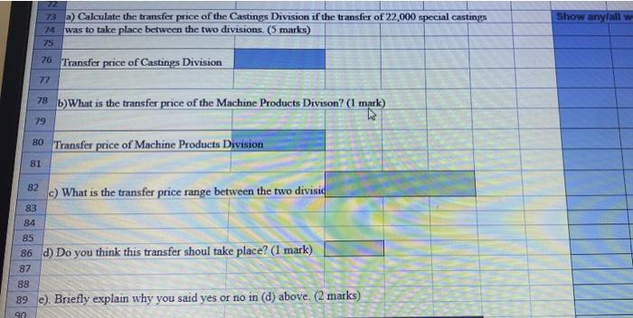 Titanium Castings Ltd. has a Castings Division that does casting work of