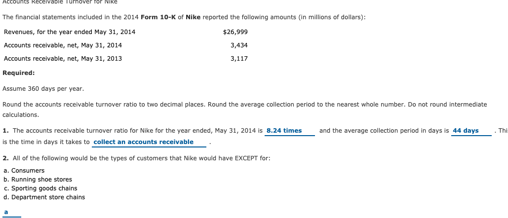I need help with questions 2, the rest is correct. counts Receivable