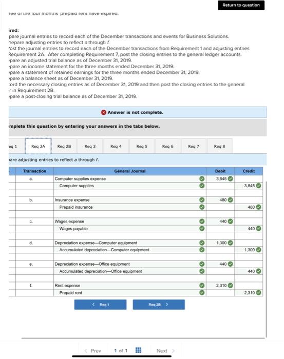 unadjusted trial balance of Business Solutions (reflecting its transactions for October and